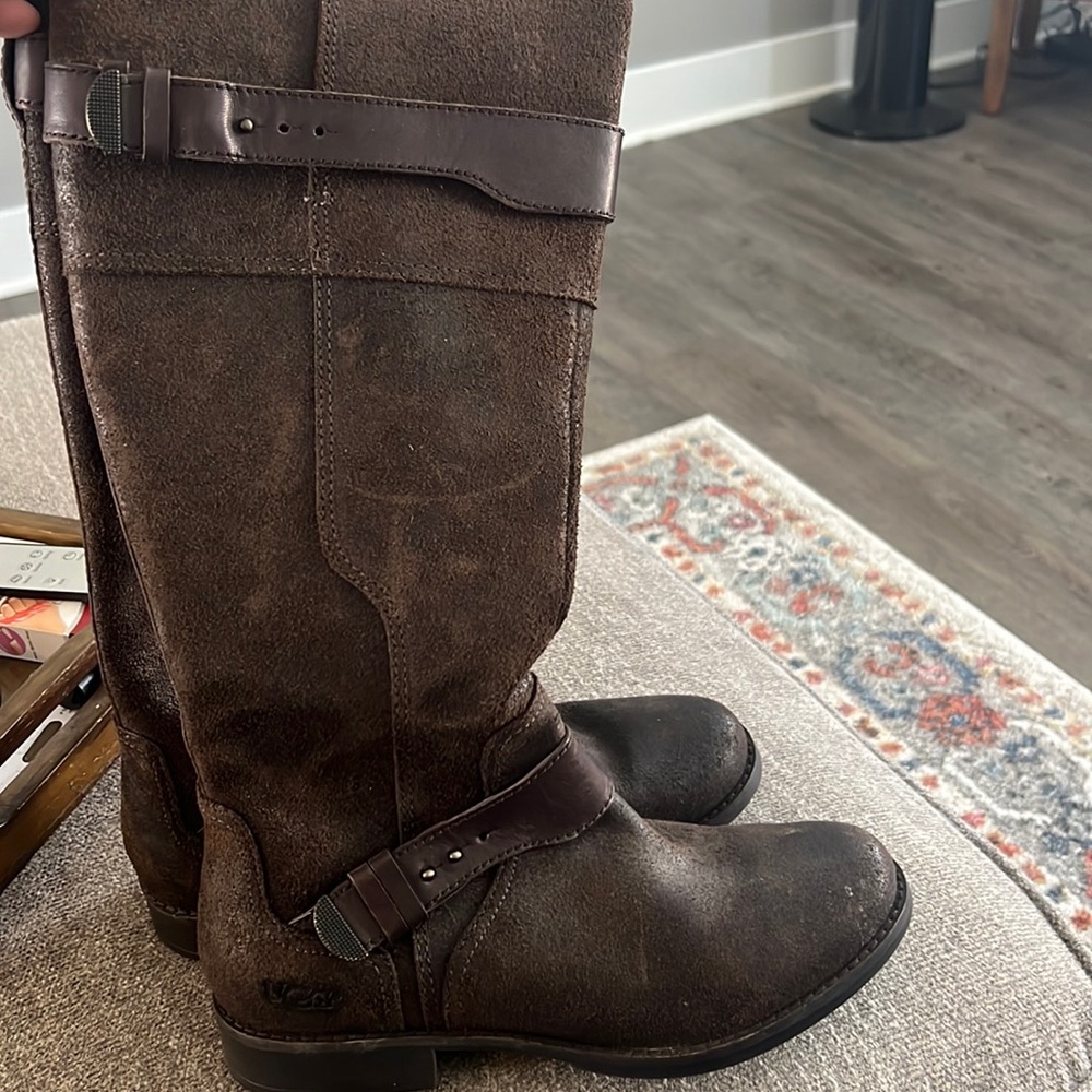 Ugg Brown suede leather rider boot